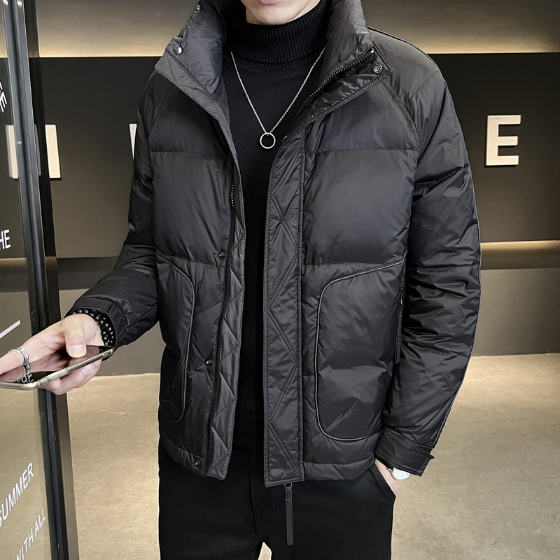 White Duck down Jacket Men's Stand Collar Trendy 2025 Winter New Style Young Handsome Versatile Thickeneded Warm Jacket