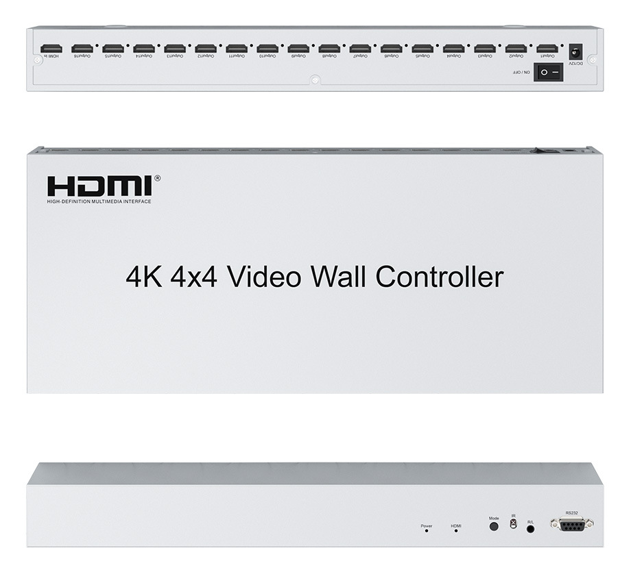 工厂直销4K十六画面拼接器1进16出HDMI/DVI输入拼接盒4K30HZ