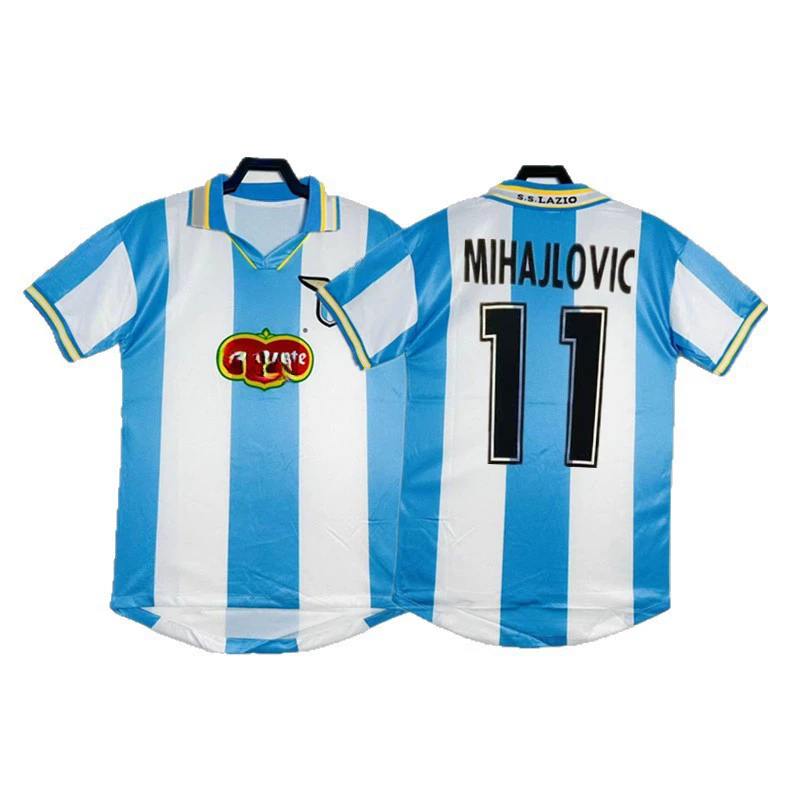Ретро-форма футбольная Nesta Belonkloze Pandev Vieristankovic длинный и короткий рукав майка