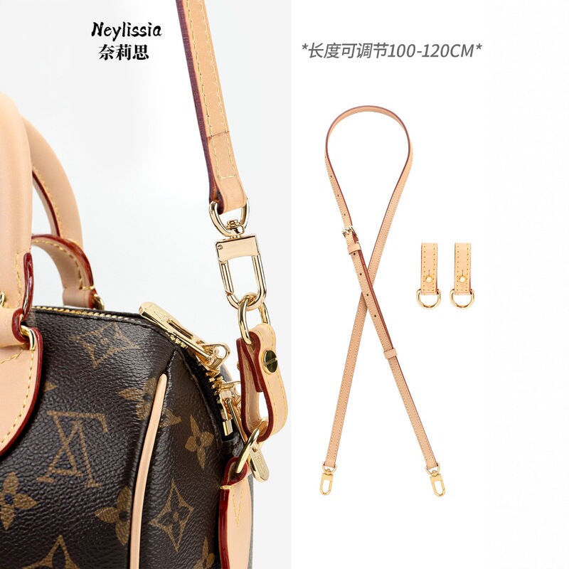 Suitable for Lv Speedy20 Bag Shoulder Strap, First-Layer Vegetable-Tanned Leather Bag Strap, Adjustable Diagonal Strap to Prevent Wear and Tear