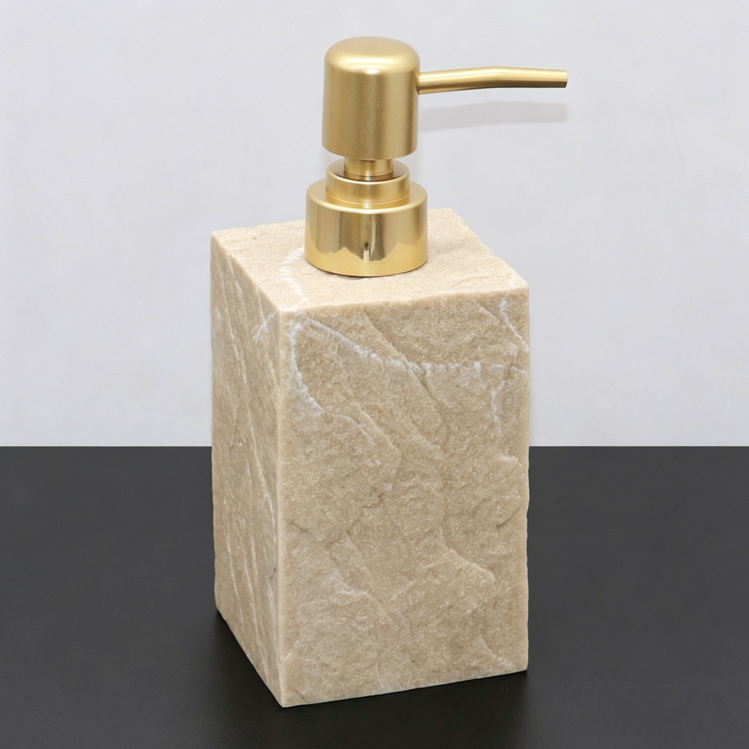 Botella de lavado de mano ligera de imitación de corteza, champú de baño, botella vacía, jabón manual, bomba de oro y plata.