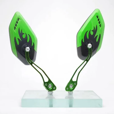 mirror reflector flame pattern — Motorcycle rearview mirror - 2680-rearview-mirror-green