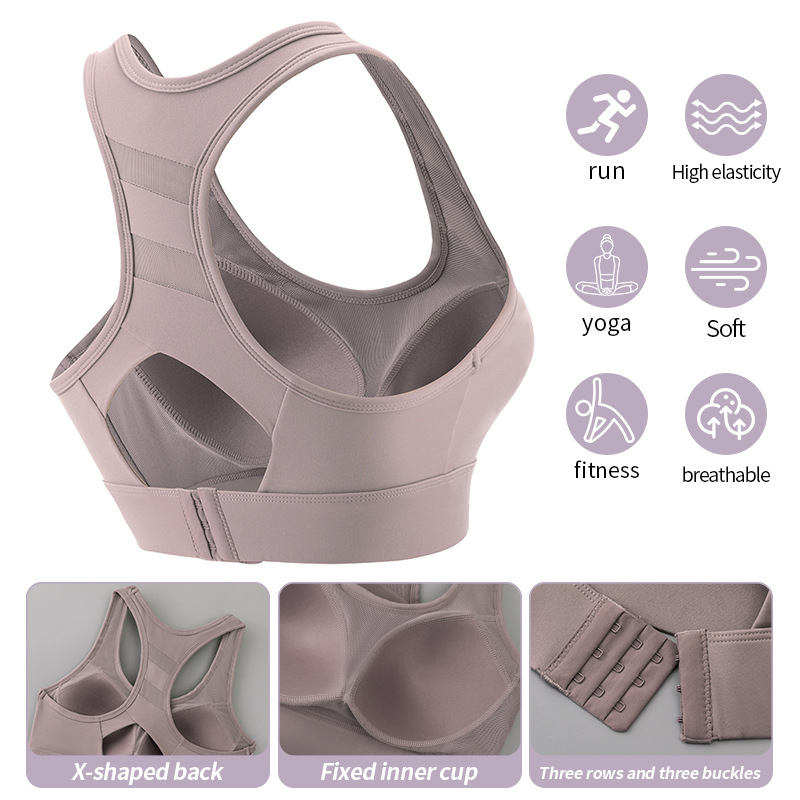 Taza fija transfronteriza, ropa interior deportiva antichoque de alta resistencia, yoga femenino, acondicionamiento físico sin anillo de acero, chaleco deportivo de belleza