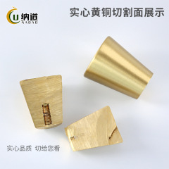 Modern Chinese style furniture cabinet drawer pulls minimalist Nordic conical brushed gold single-hole wardrobe door brass pulls