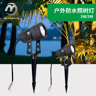 LED projection lamp waterproof led plug-in lamp round garden plug-in lawn lamp outdoor villa garden lamp spotlight