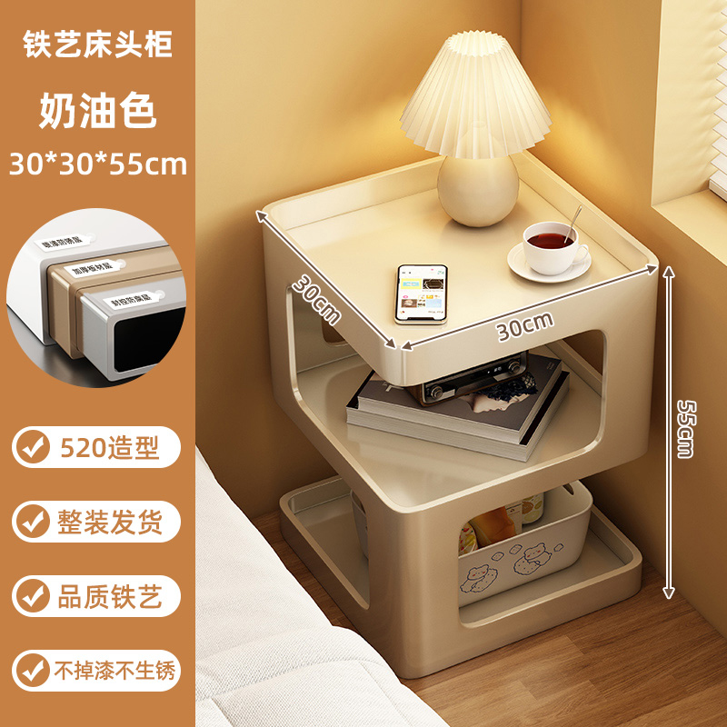 Taberna de cama de hierro forjado nicho de diseño dormitorio doméstico 2025 explosión creativo pequeño estante de cabecera sin formaldehído image 6