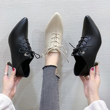 2022秋季新款韓版系帶細跟高跟鞋純色深口單鞋女鞋子