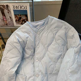 工厂羽绒棉服女菱格轻薄秋冬新款棉袄小个子短款宽松保暖棉衣外套