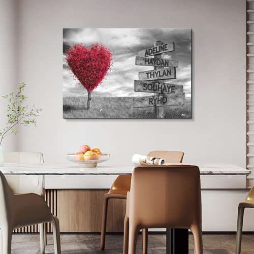 Cross-border personalized name stand spray painting core modern simple beach canvas painting landscape living room frameless decorative painting