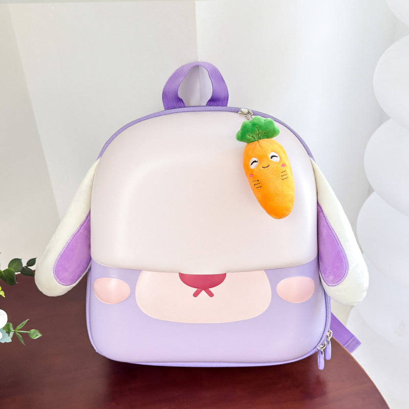 Mochila de dibujos animados para niños y niñas, bonita pequeña zanahoria conejo, mochila de bebé, nueva mochila de huevo ligera para niños