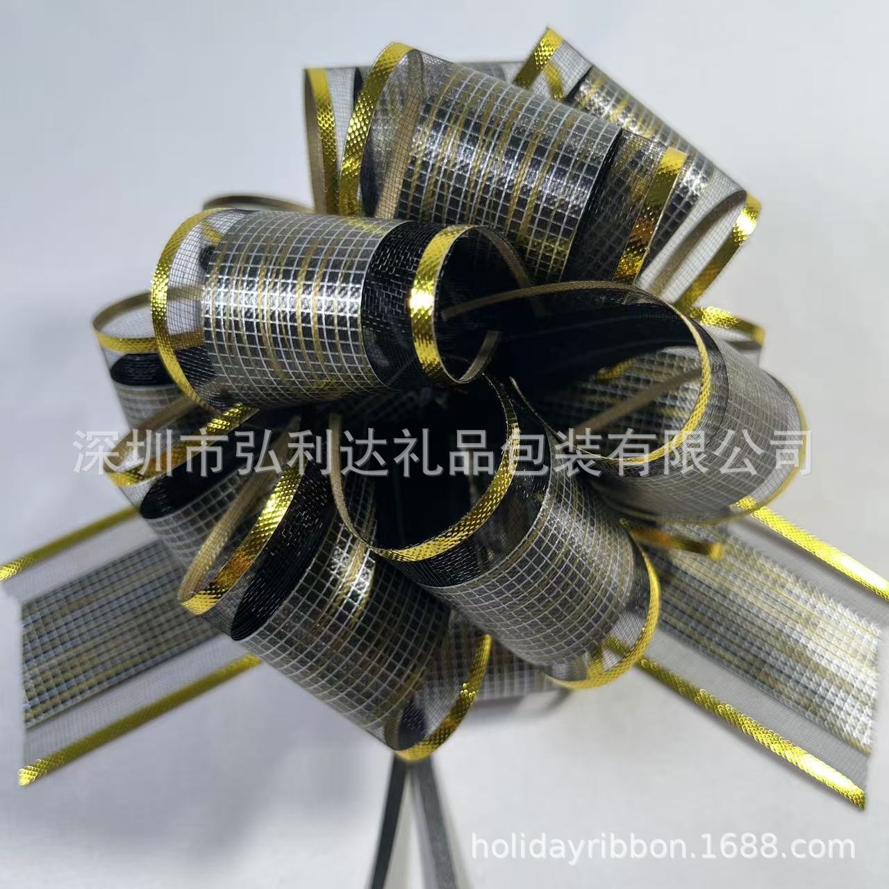 Transfronterizo amazónico 30MM corteza esférica dibujo de flores de cinta de Navidad dibujo de flores de cinta arco en stock