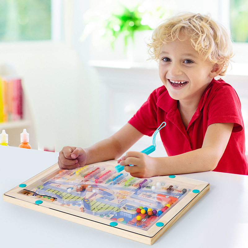Magnetic digital rollerball labyrinth, toy for early age, intellectual logic pen for training, early education, logical thinking 2