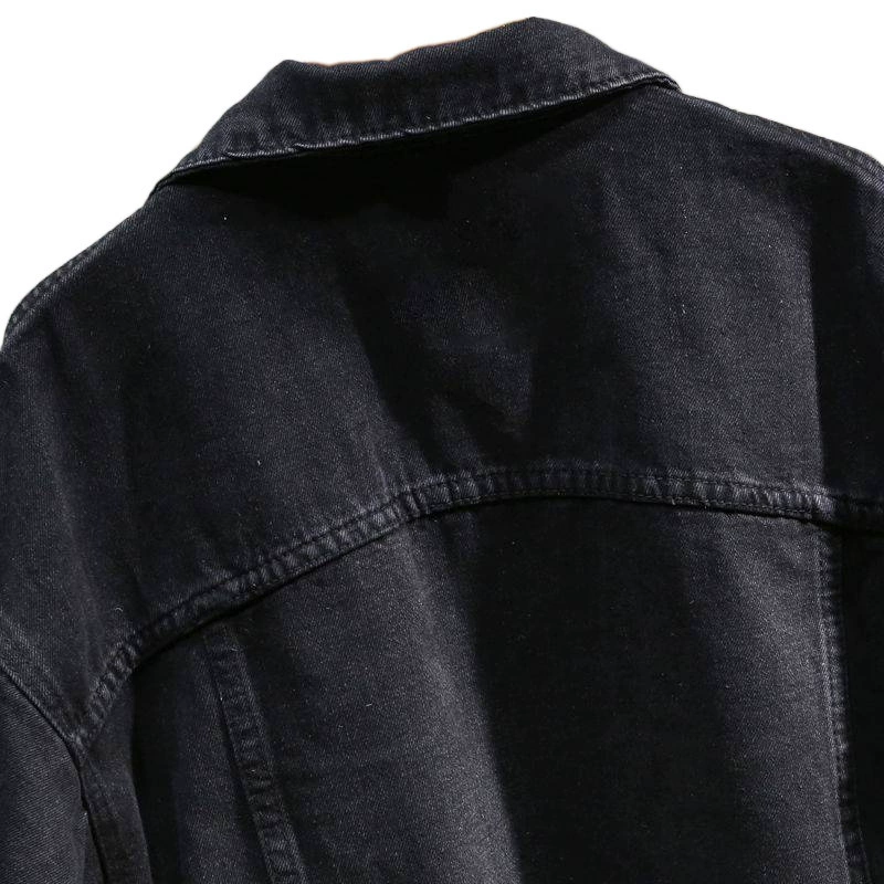 Spring denim black jacket, Korean style