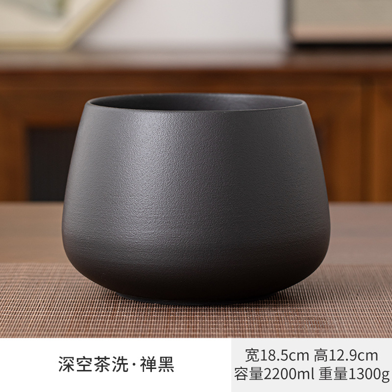 Cerámica negra esmaltada una olla cerámica doméstica cubierta taza de té taza de café taza de justicia taza cenicero lavado y filtrado de té