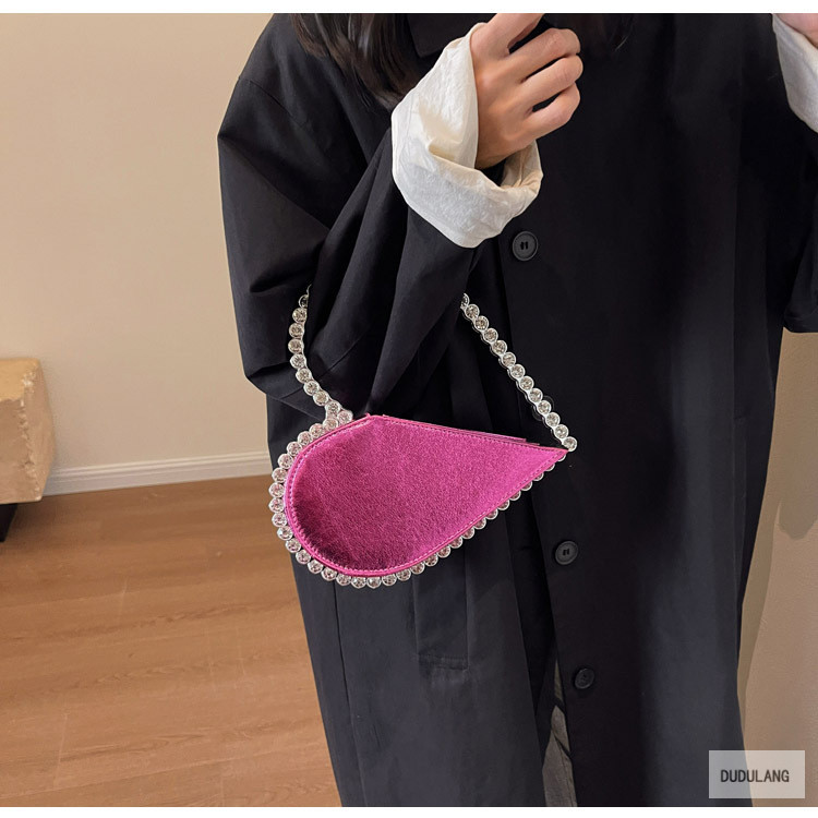 468g Weight Diamond Fashion Element Zipper Closure Type Top Handle Strap Type Handbag Bags Type Banquet Occasion PU Material Heart Shape Pattern All Seasons Season Women's Gender Elegant Style Heart-shaped Shape PU Heart Shape Diamond Heart-shaped Evening Bags 5
