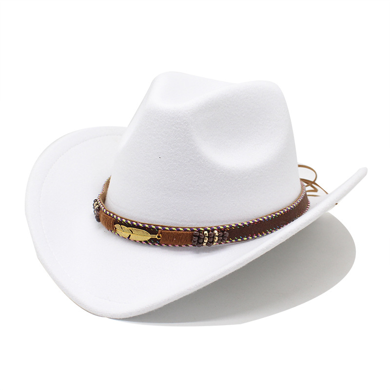 Unisex Retro Cowboy Style Solid Color Flat Eaves Fedora Hat display picture 3