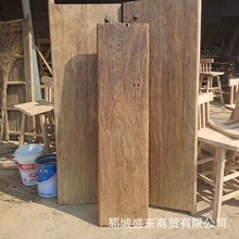 老榆木门板复古怀旧风化茶桌茶台旧木板民宿实木家具桌面榆木板
