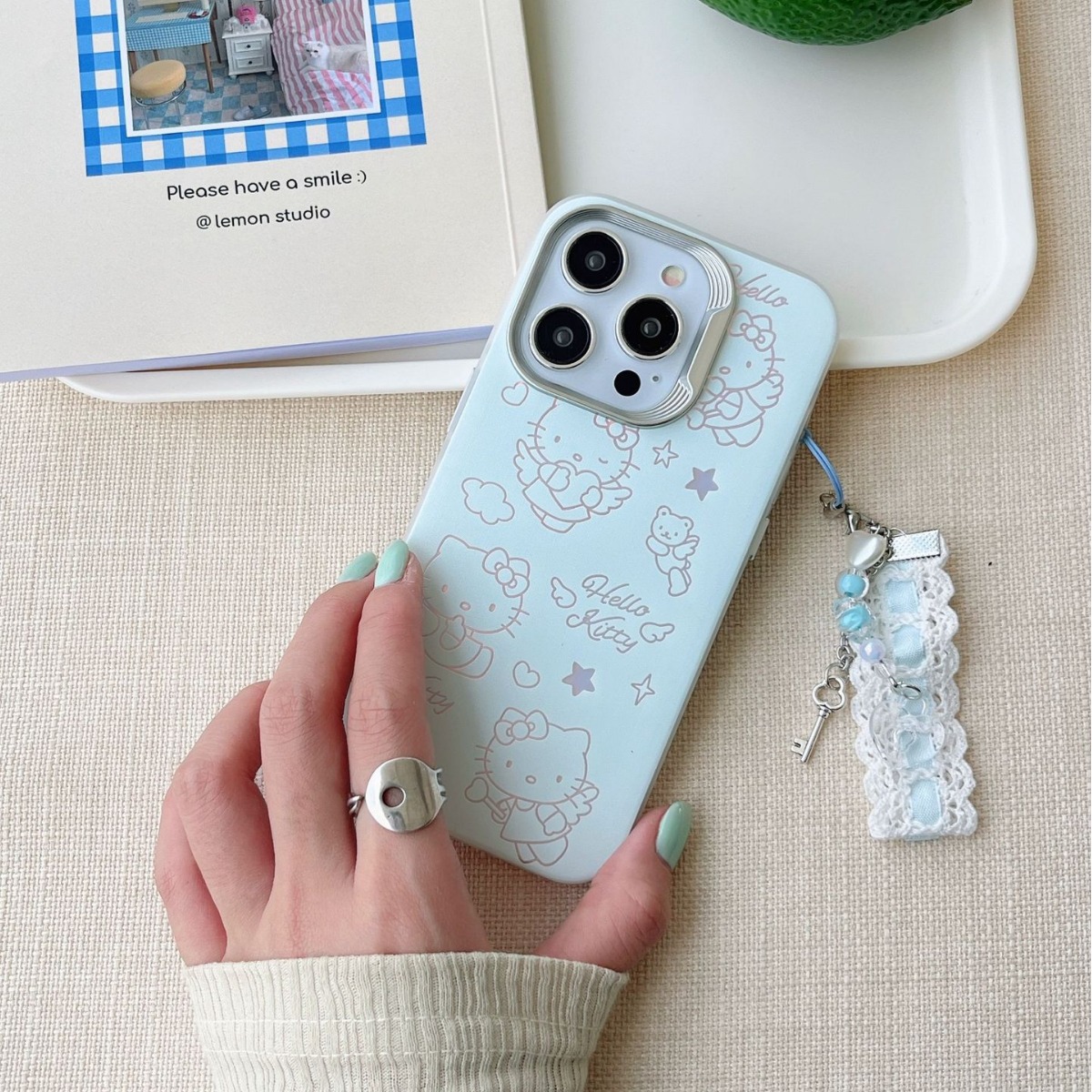 Ins lindo ángel alas gato para iPhone 13 funda para teléfono móvil 15ProMax Apple 14P hembra 12 colgante