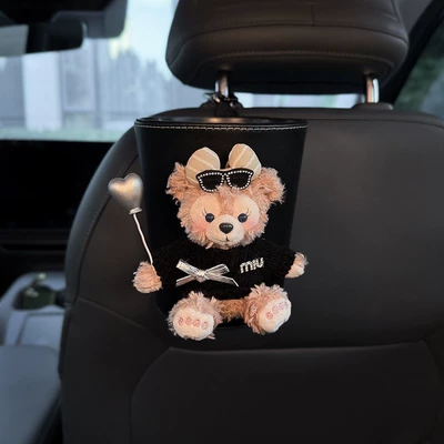 Shirley Mei Duffy Car Car tissue box/set - black-cool-rose-trash-can