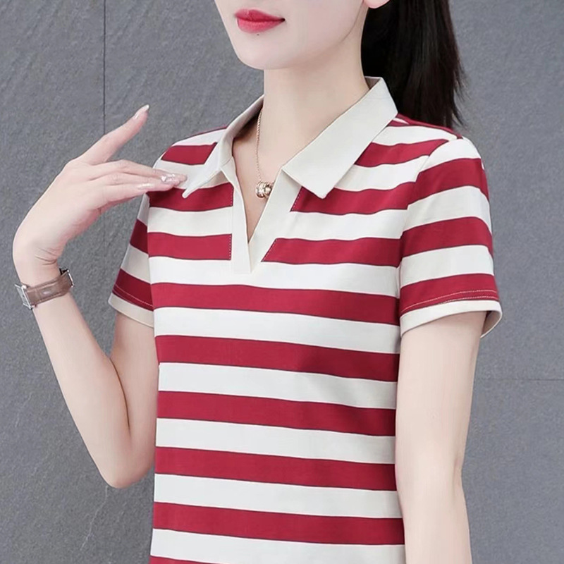 Pure cotton summer trend versatile fashion splicing contrast stripe…