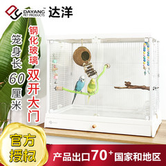 達洋鳥かごは鳥かごのオウムのかごの全景のガラスの別荘の家庭用のかごの部品の大全の虎皮の牡丹を鑑賞します。