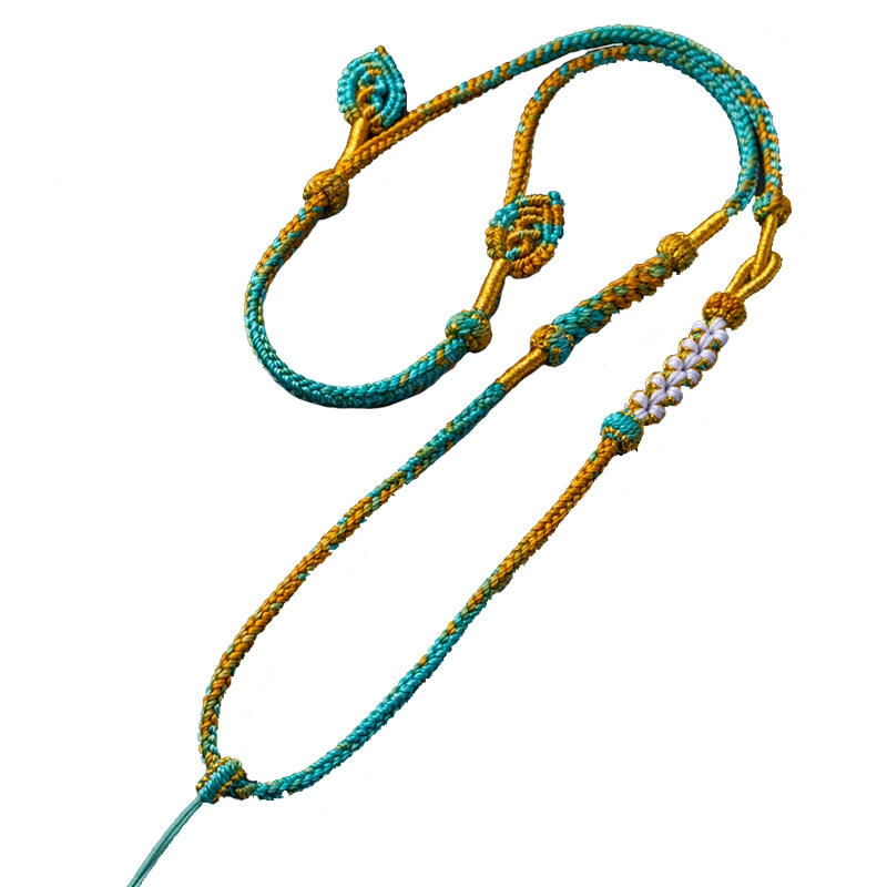 Pendant, golden emerald necklace handmade