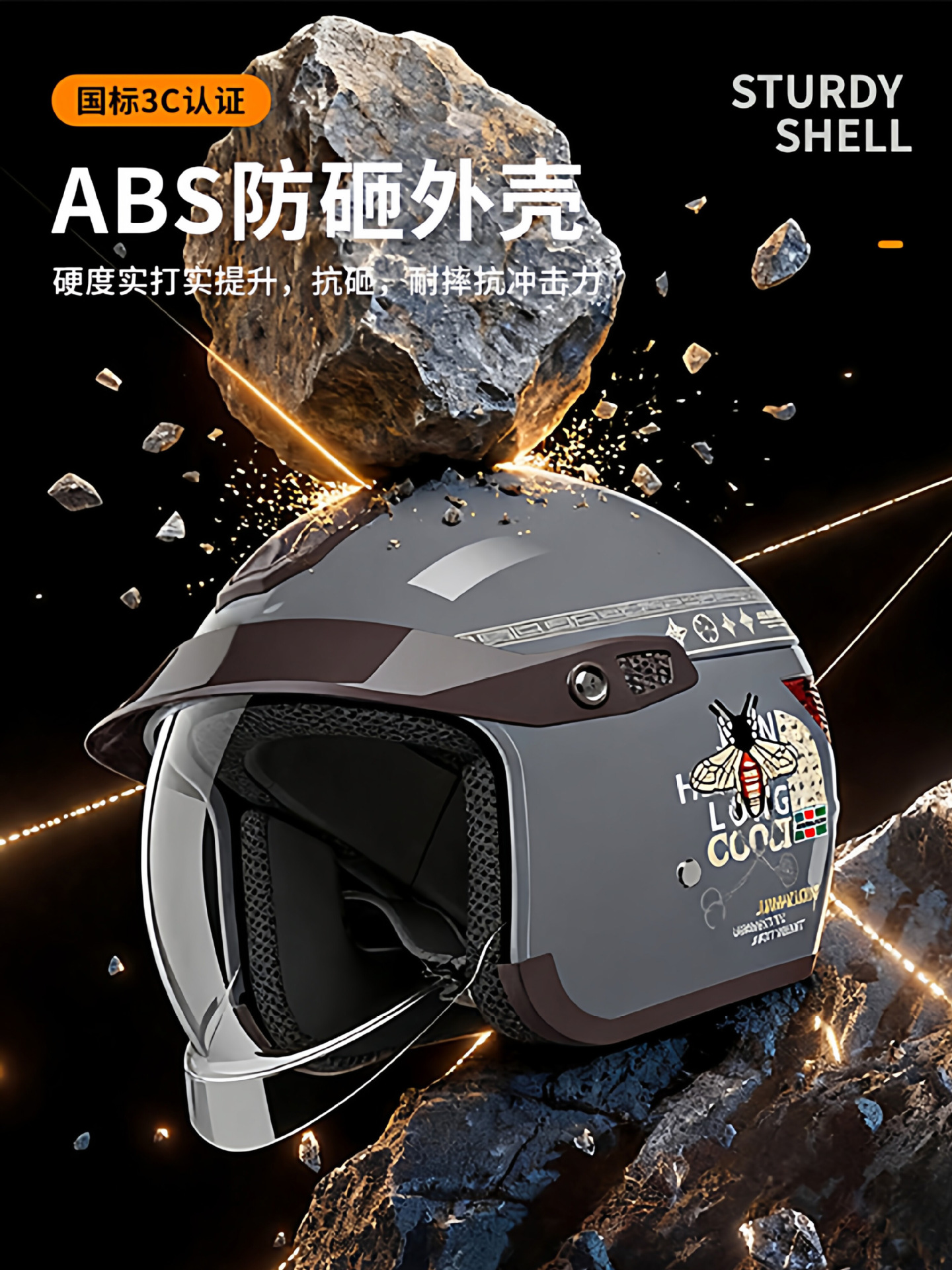 Helmet for women riding electric scooters, rainproof with silver-coated lenses, 3C certified, suitable for all seasons, sun protection, UV protection safety helmet