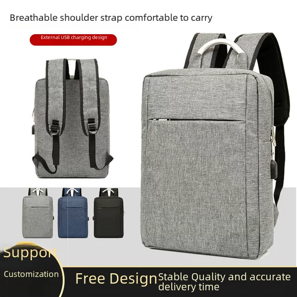2025 Backpack Men's Casual USB Business Sports Backpack Commuting Computer Bag Travel School Bag Can Be Printed with Logo