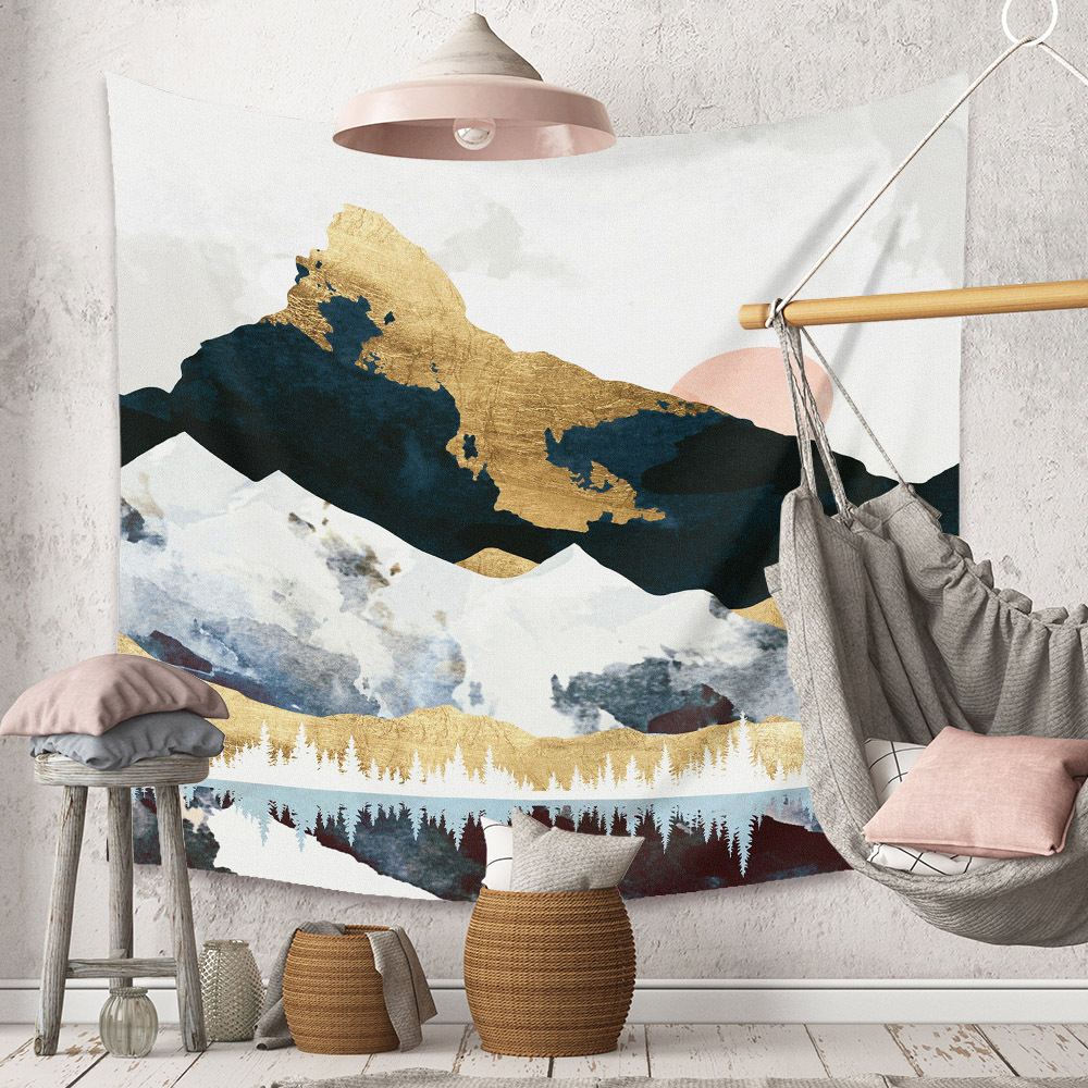 Bohemian Moon Mountain Painting Wall Cloth Decoration Tapestry Wholesale Nihaojewelry display picture 87