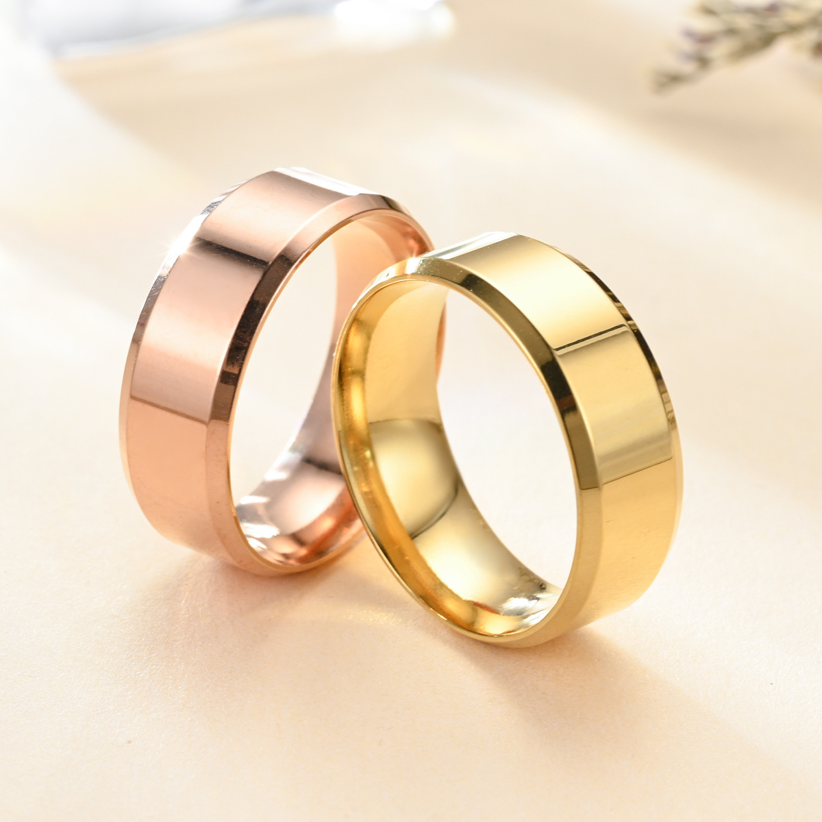 Fashion Solid Color Stainless Steel Rings Metal Stainless Steel Rings
