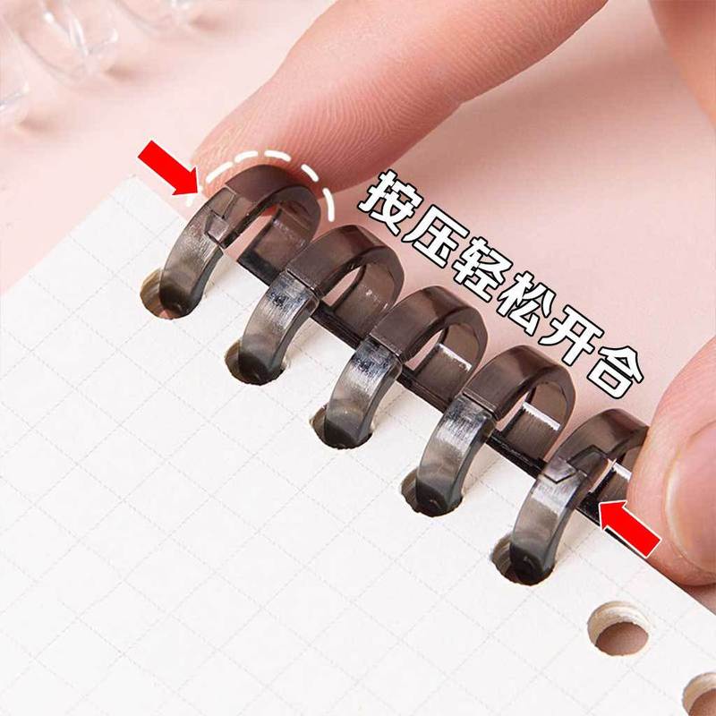 5穴バインダーバックルクリップリングDIY取り外し可能な自家製コイルバインディングクリップストリップカバーパンチング|undefined