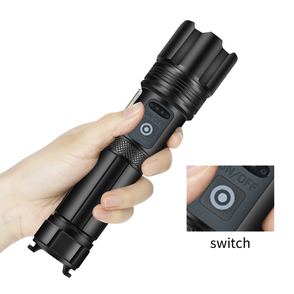 Cross-border XHP70 linterna zoom potencia de visualización USB recargable linterna p70 linterna