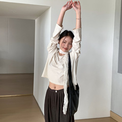 6UP韓系春夏全棉T恤長袖女2025廣州13行新款休閒慵懶風上衣91366