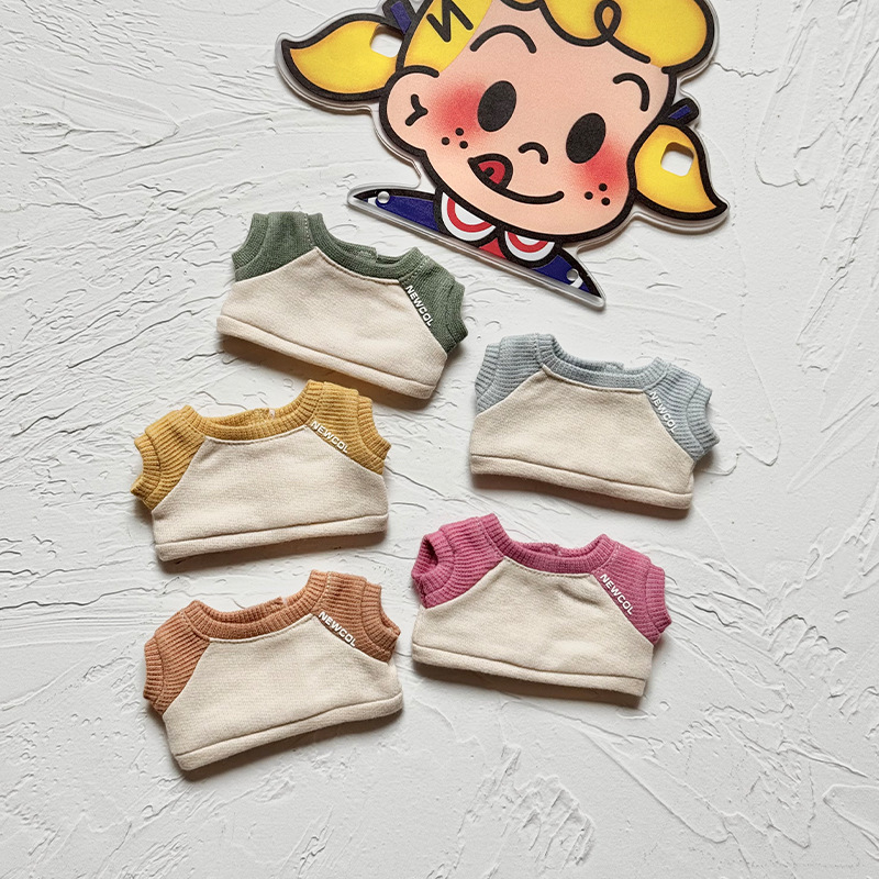 옷만 포함, 2025년 신상 라부부 아기옷 니트 귀여운 만화 라부부 인형옷 턱받이 교체용