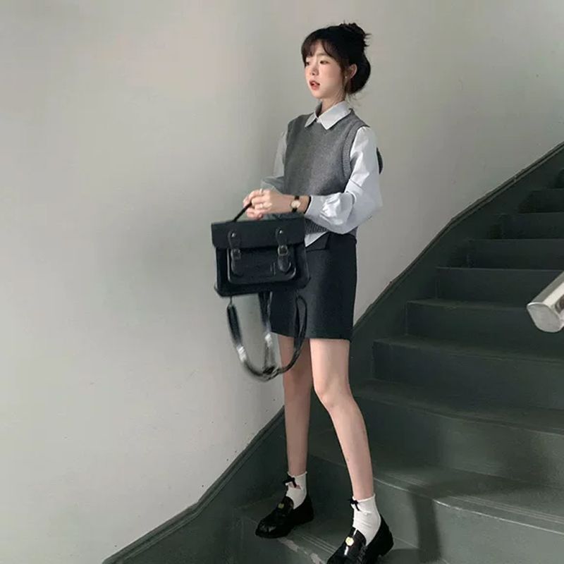 减龄一整套ootd韩剧女主穿搭三件套装超火连衣裙2025秋季新款女装|undefined