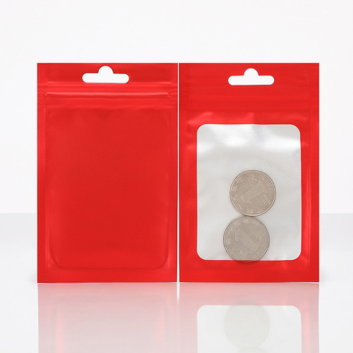 Colored aluminum foil window bone bag frosted yin and yang ziplock bag mobile phone case plastic bag jewelry fishing gear accessories packaging bag