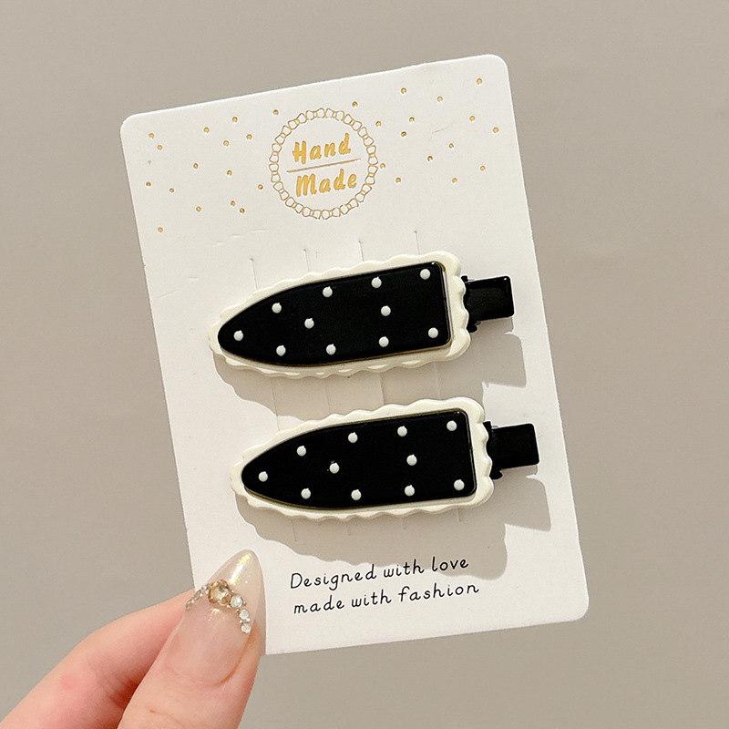 Coreana lateral frange clip de cabello de la frente de mujer sensación avanzada 2025 nuevo toque de dopamina clip de boca de pato