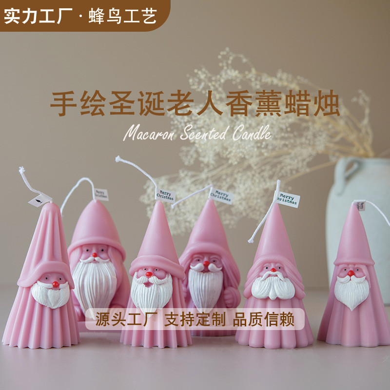 Venta caliente transfronteriza Velas en forma de Papá Noel Velas de aromaterapia navideña Adornos decorativos lindos recuerdos al por mayor