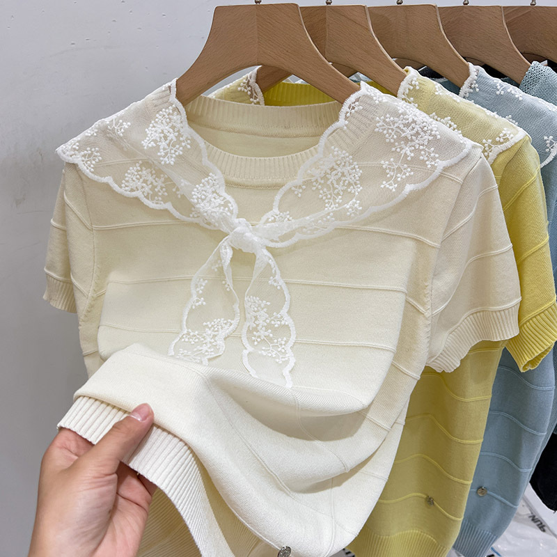 Lace knitted sweater