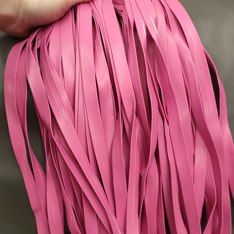 1 cm de color pu prensado banda de borde accesorios de prenda de vestir banda de borde textil decoración de cuero accesorios cuerda