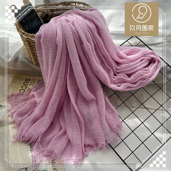 Cross-border in stock Cotton and Linen Scarf Women's Autumn and Winter New Mori Women's Artistic Woven Ethnic Style Tassel Scarf Shawl