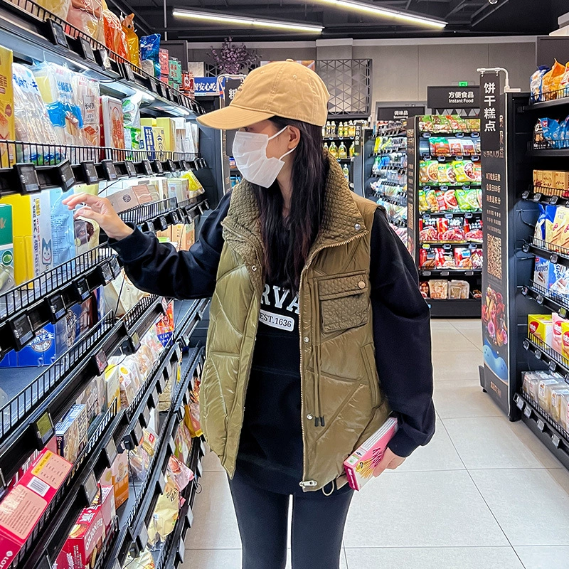 Модный пуховый хлопковый жилет, женская одежда, подходящая для внешней торговли, осень и зима, новый короткий Свободный жилет в Корейском стиле, жилет, куртка