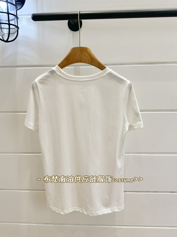 深セン南油ハイバージョン女王サターン刺繍純綿半袖 Tシャツ女性のための 25 夏の新しい多用途トップ|undefined