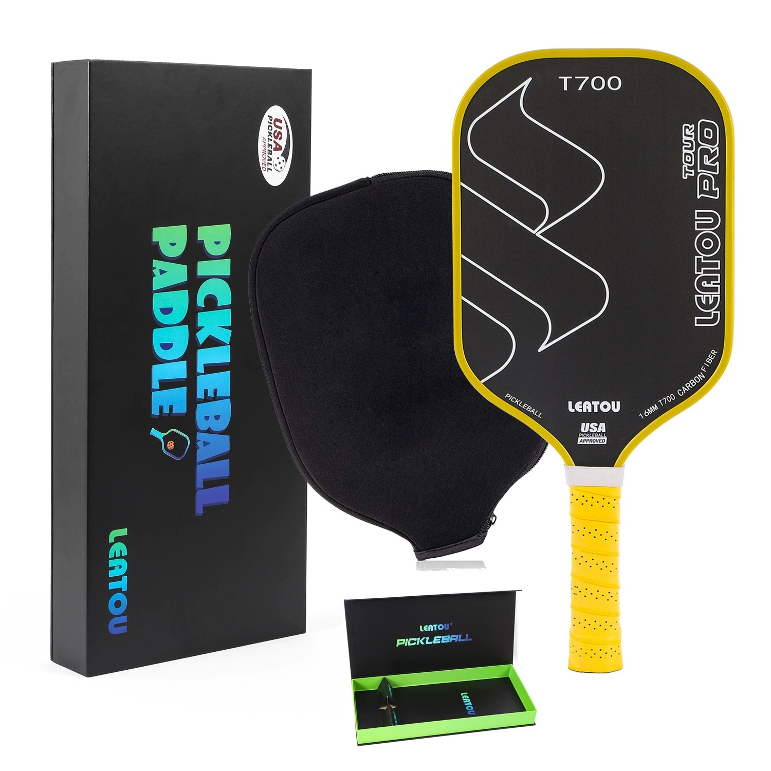 Pickleball paddle color box, hot-pressed one-piece molding, T700 carbon fiber, matte finish, gift packaging, magnetic high-end gift box
