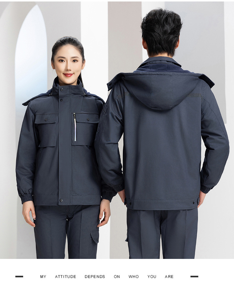 Fabricante al por mayor ropa de algodón ropa de trabajo agitación de lana desmontable revestimiento interior ropa de protección laboral hombre y mujer chaqueta engrosada invierno