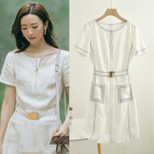 [现货]心居童瑶顾清俞同款短袖白色连衣裙小众设计仙女裙2022新