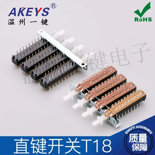 T18 2*6*4 4联18针脚4位琴键开关直键开关联动 互锁开关电扇按键