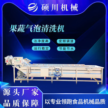 刀鱼黄花鱼小龙虾气泡清洗设备 网带链板果蔬高压喷淋气泡清洗机