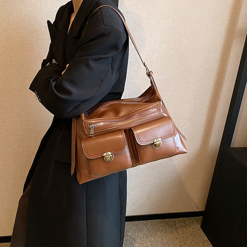 Cross-border 2026 nuevo bolso de moda de primavera PU bolso de bolsillo de mujer bolso retrógrado bolso de hombro