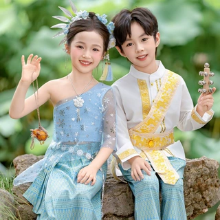 男女宝宝秋季傣族服装云南西双版纳中秋节舞蹈服幼儿园国庆表演服